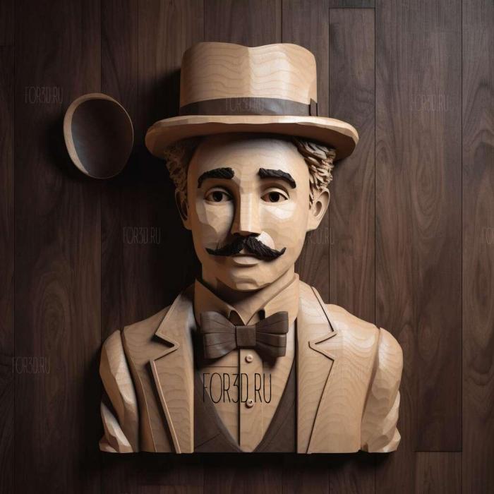 Charlie Chaplin 2 stl model for CNC